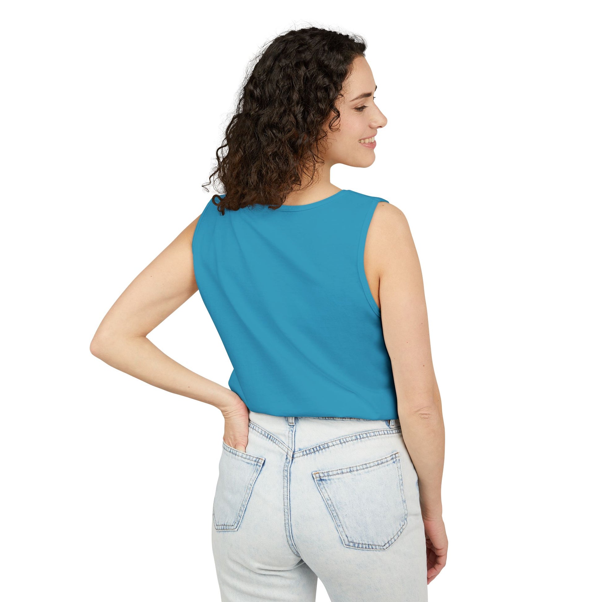 Fittwave Retro Vaporwave Tank Top — Uni-Sex 80s Sunset Palm Fitness Tee for Summer
