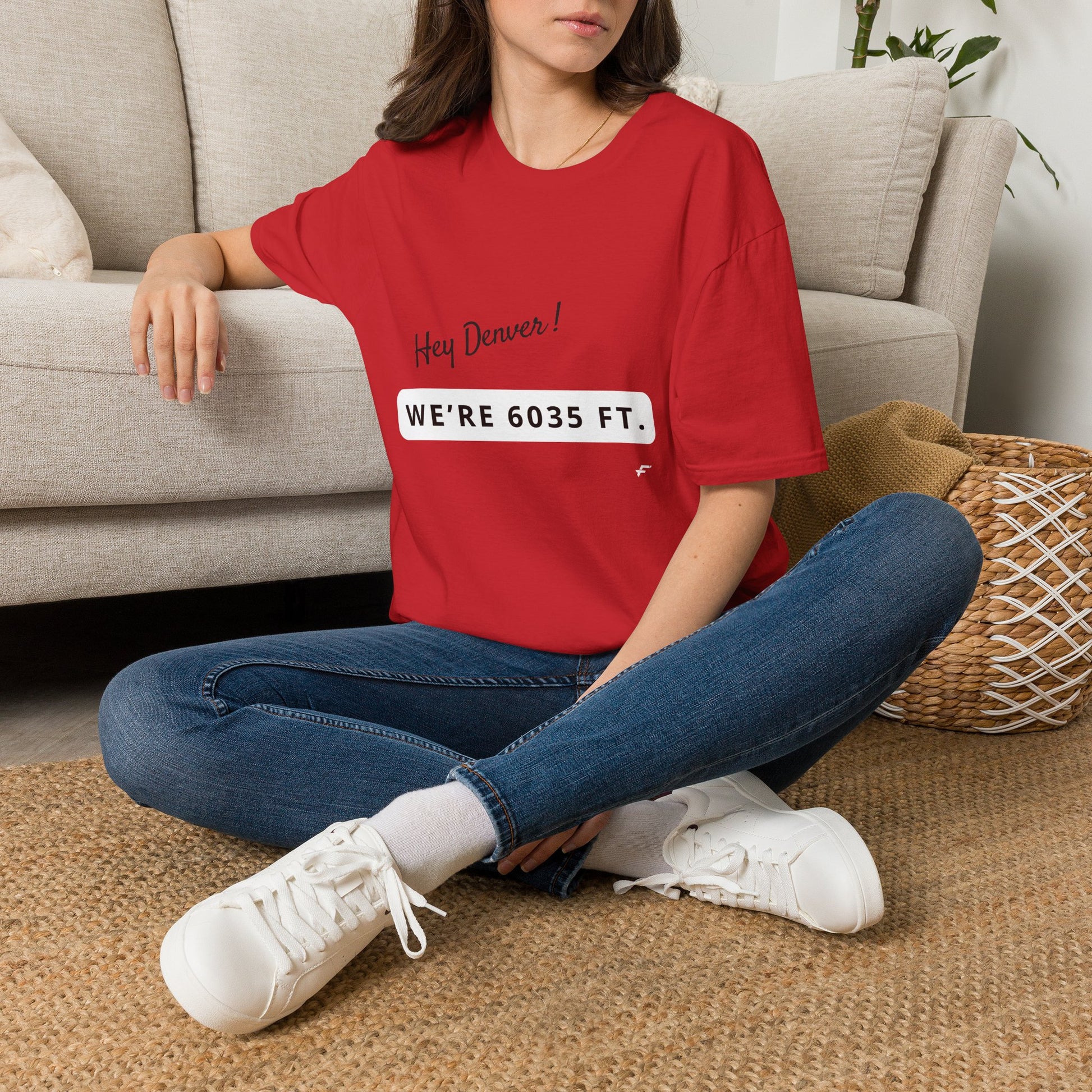 Funny Colorado Springs and Denver Elevation T-Shirt – "Hey Denver! We're 6035 ft." Colorado Springs City Pride Unisex Tee.