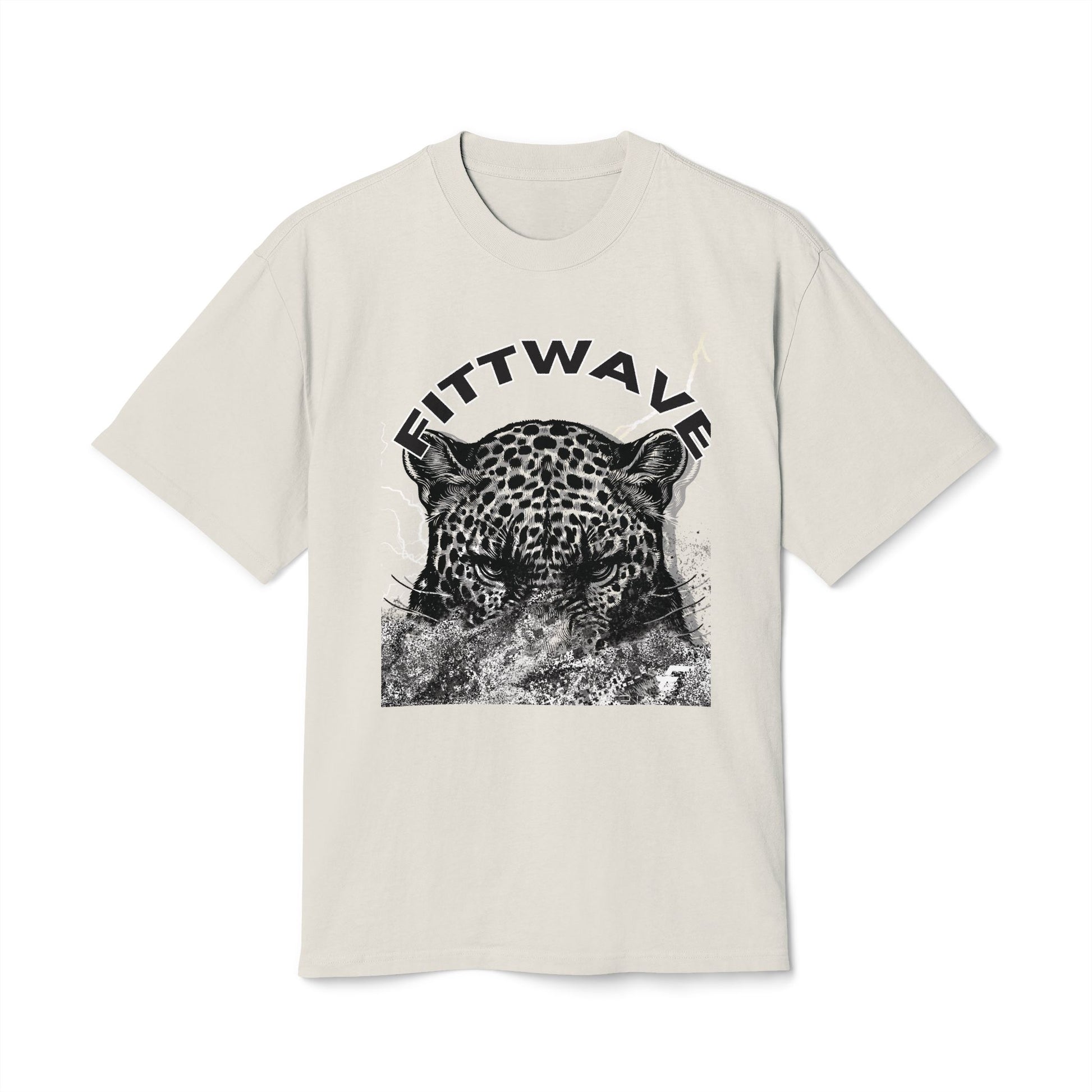 Fittwave- Faded Smoke Leopard Graphic Tee, Cool Casual Wear, Animal Print Shirt for Nature Lovers, Unique Gift for Gym Wear Relaxed Style Top