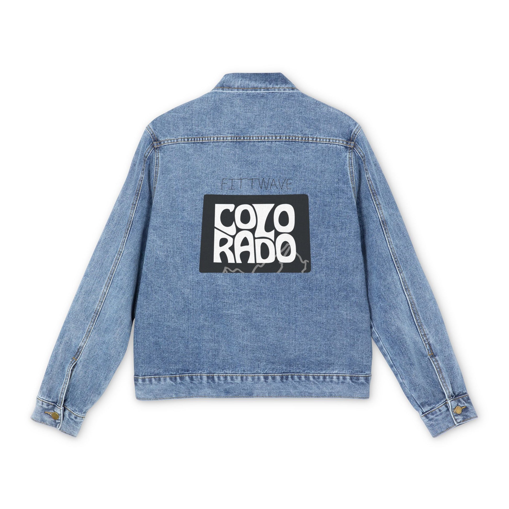 Colorado Springs Graphic Denim Jacket — Unisex Retro State Patch Colorado Denim Jacket