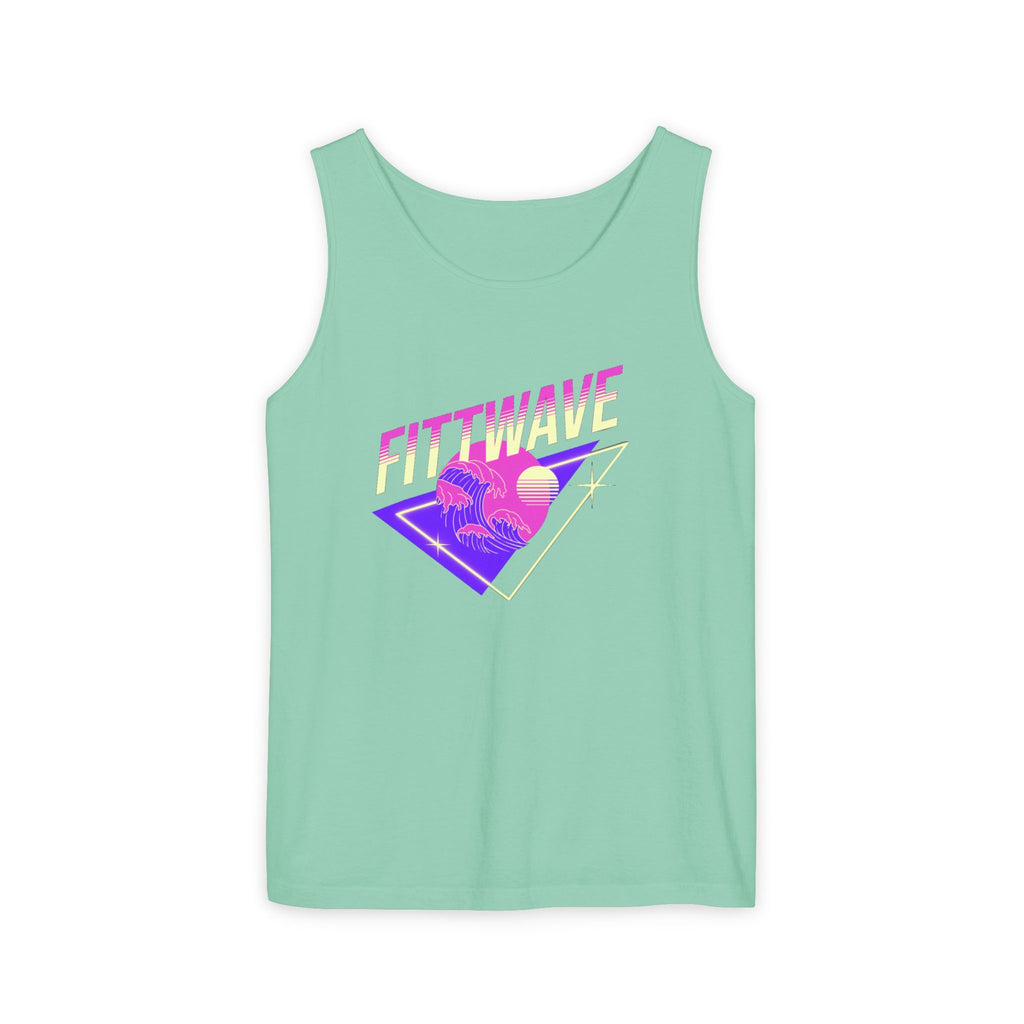 Fittwave Retro Vaporwave Tank Top — Uni-Sex 80s Sunset Palm Fitness Tee for Summer