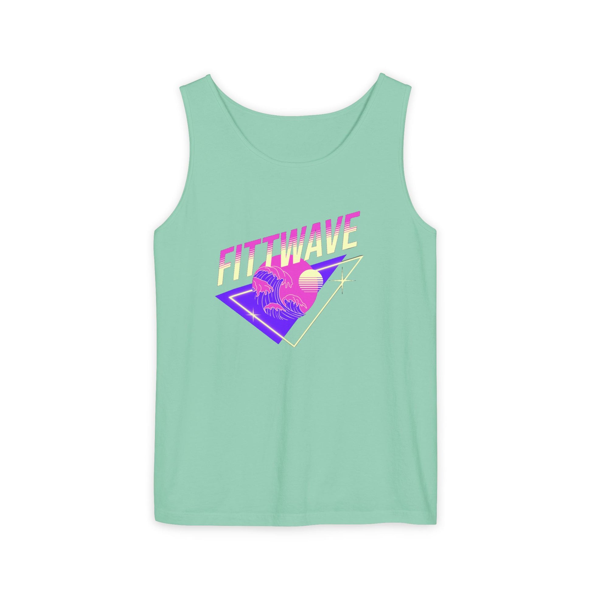 Fittwave Retro Vaporwave Tank Top — Uni-Sex 80s Sunset Palm Fitness Tee for Summer