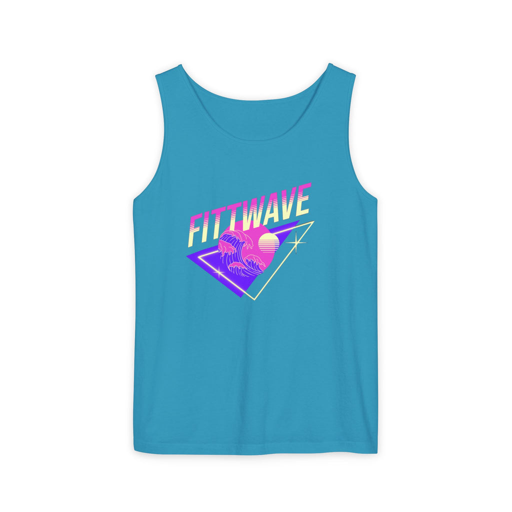 Fittwave Retro Vaporwave Tank Top — Uni-Sex 80s Sunset Palm Fitness Tee for Summer