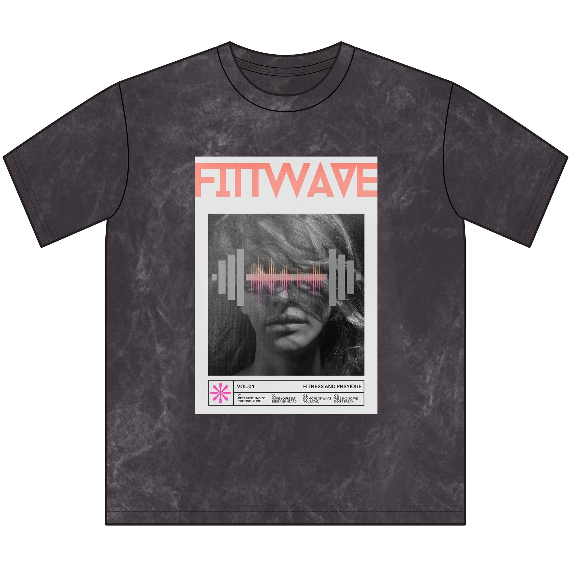 Unisex FITTWAVE Retro Vintage Crewneck Tee - Made for Fitness, Streetwear, and Active Lifestyle