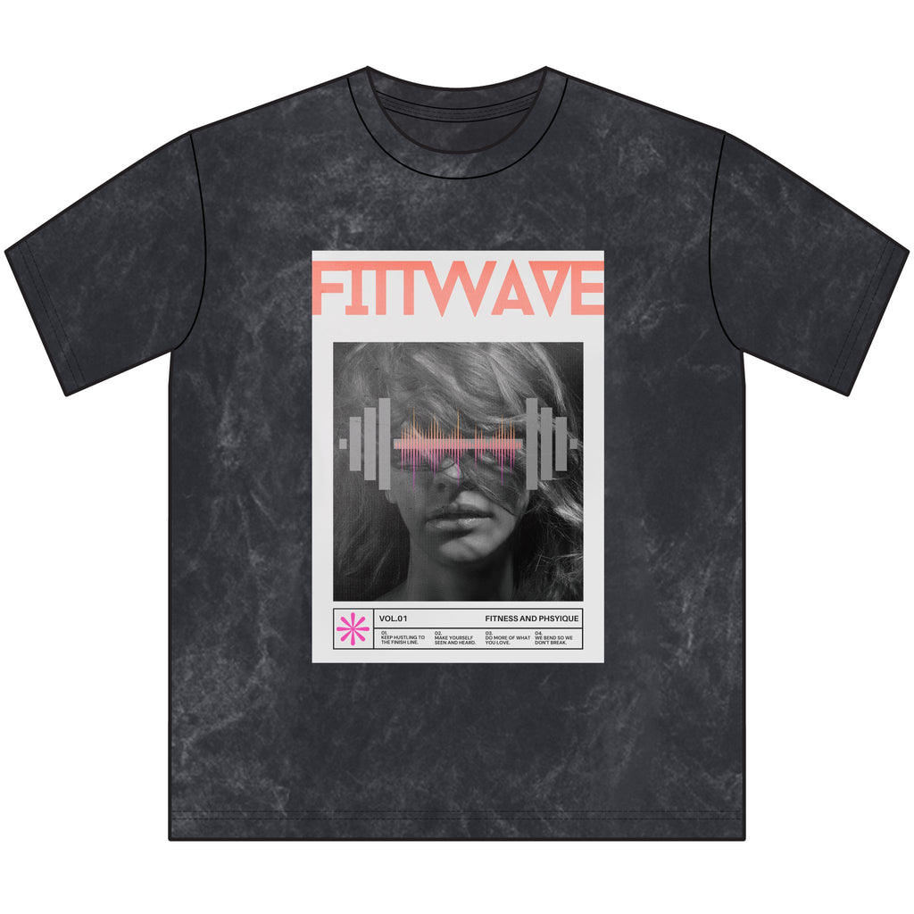 Unisex FITTWAVE Retro Vintage Crewneck Tee - Made for Fitness, Streetwear, and Active Lifestyle