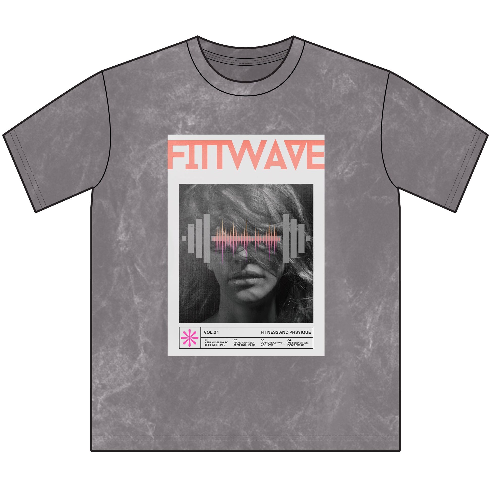 Unisex FITTWAVE Retro Vintage Crewneck Tee - Made for Fitness, Streetwear, and Active Lifestyle