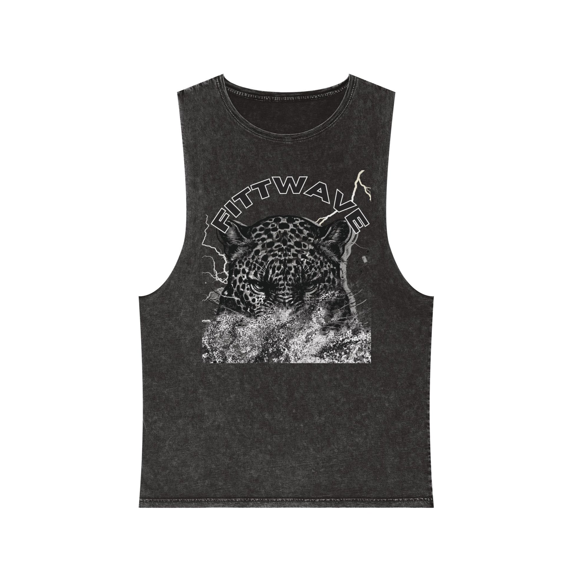 Fittwave- Cheetah Smoke Stonewash Tank Top, Fitted workout tank tops , Summer Outfit, Festival Apparel, Casual Wear, Fitness Tank, Fitted tank top crop