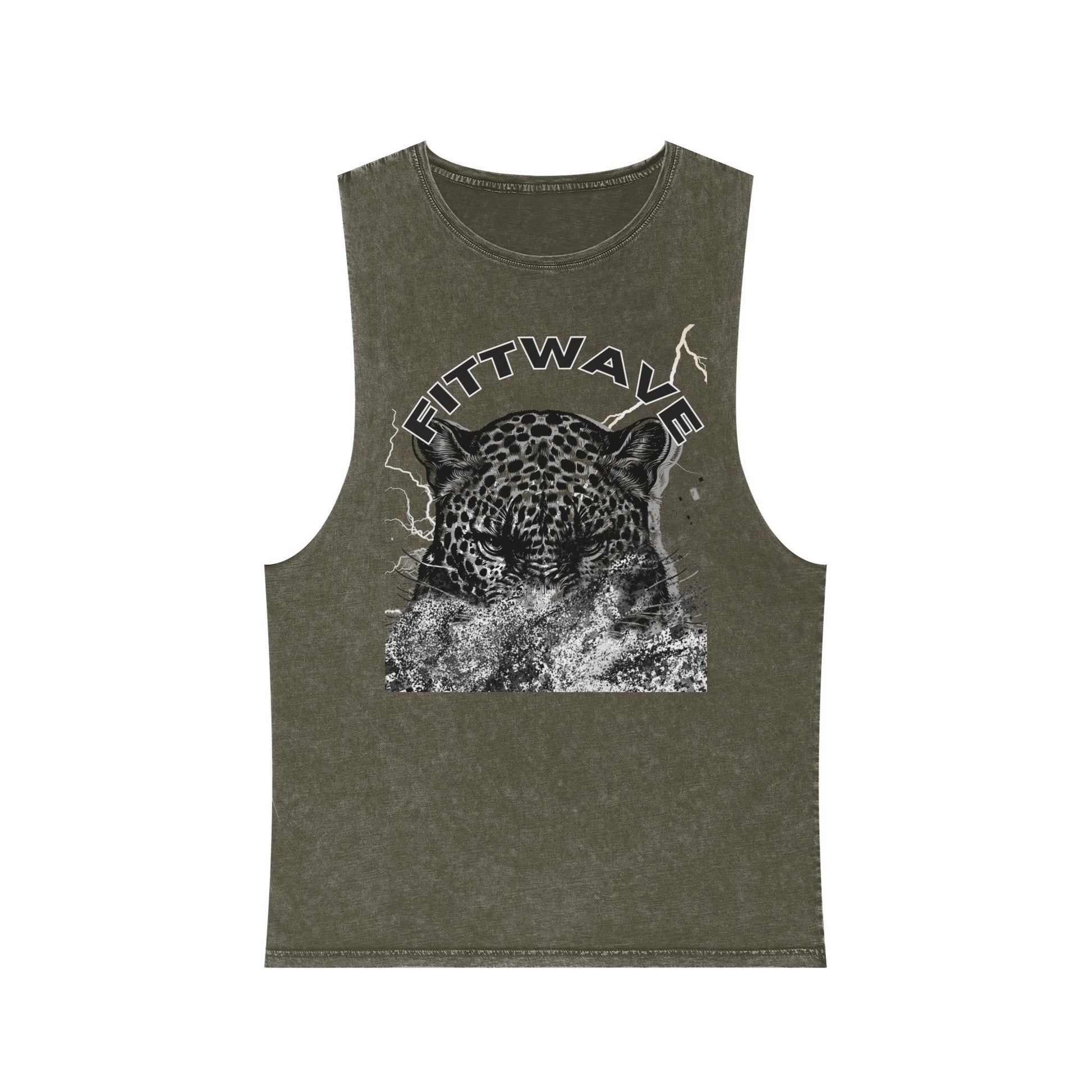 Fittwave- Cheetah Smoke Stonewash Tank Top, Fitted workout tank tops , Summer Outfit, Festival Apparel, Casual Wear, Fitness Tank, Fitted tank top crop