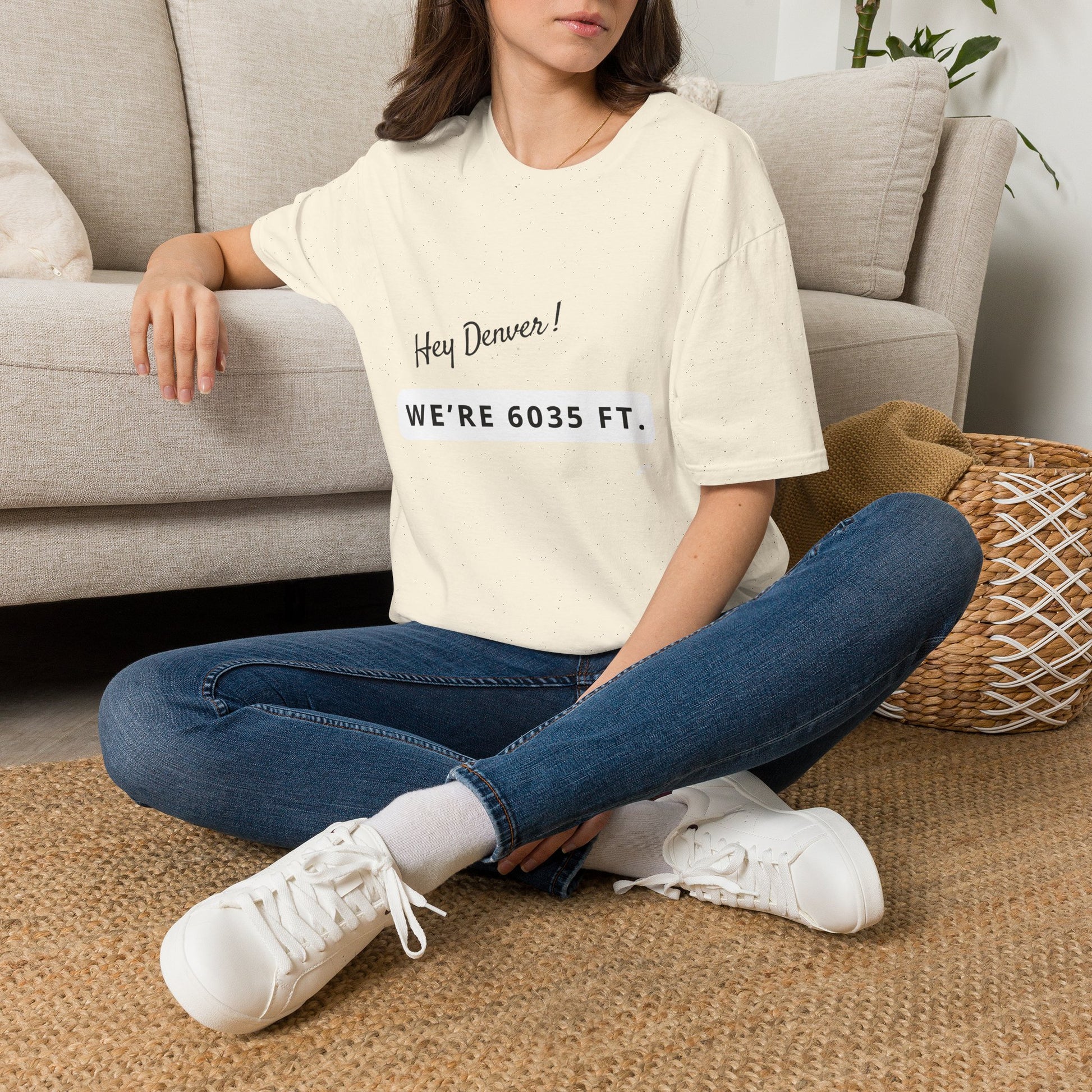 Funny Colorado Springs and Denver Elevation T-Shirt – "Hey Denver! We're 6035 ft." Colorado Springs City Pride Unisex Tee.