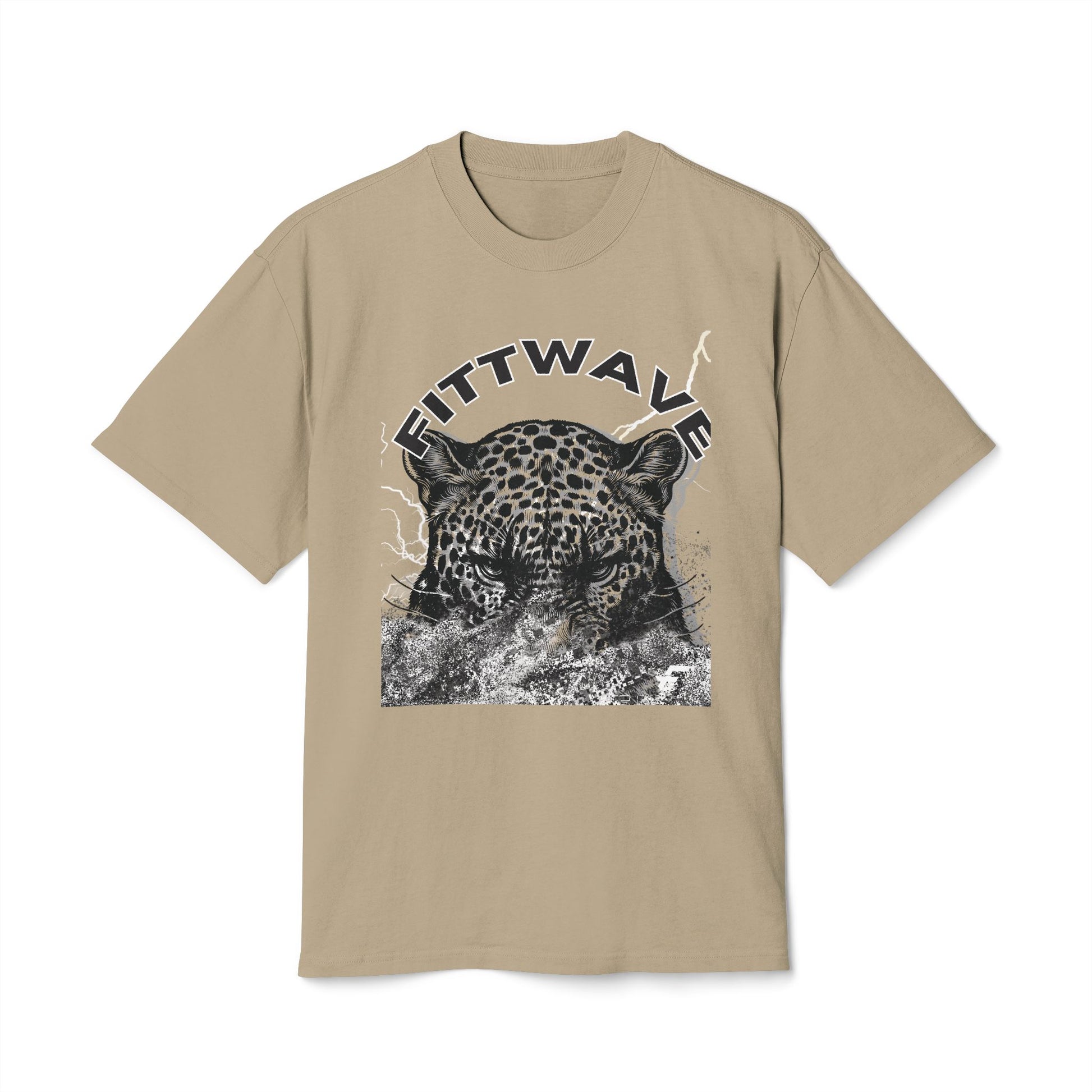 Fittwave- Faded Smoke Leopard Graphic Tee, Cool Casual Wear, Animal Print Shirt for Nature Lovers, Unique Gift for Gym Wear Relaxed Style Top