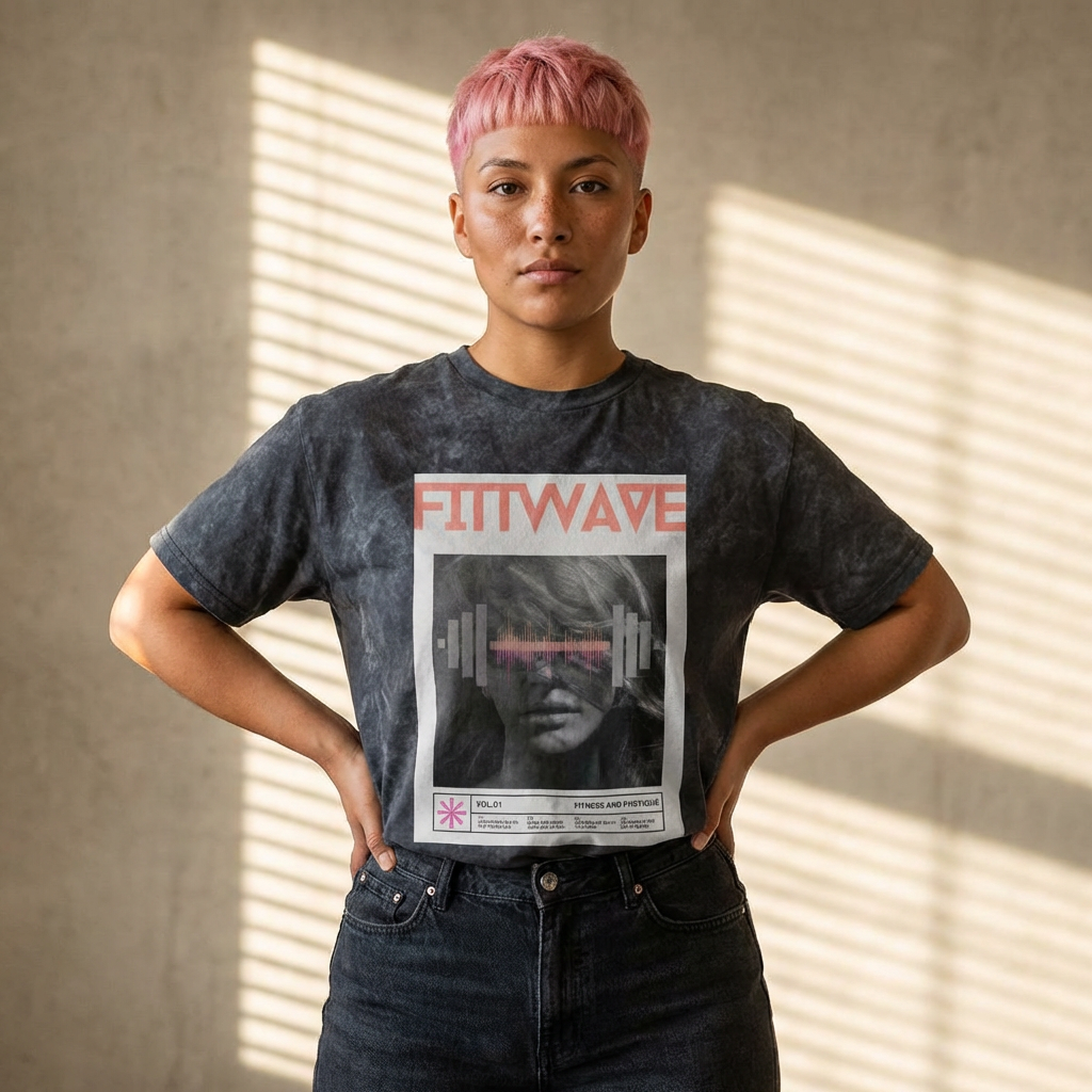 Unisex FITTWAVE Retro Vintage Crewneck Tee - Made for Fitness, Streetwear, and Active Lifestyle