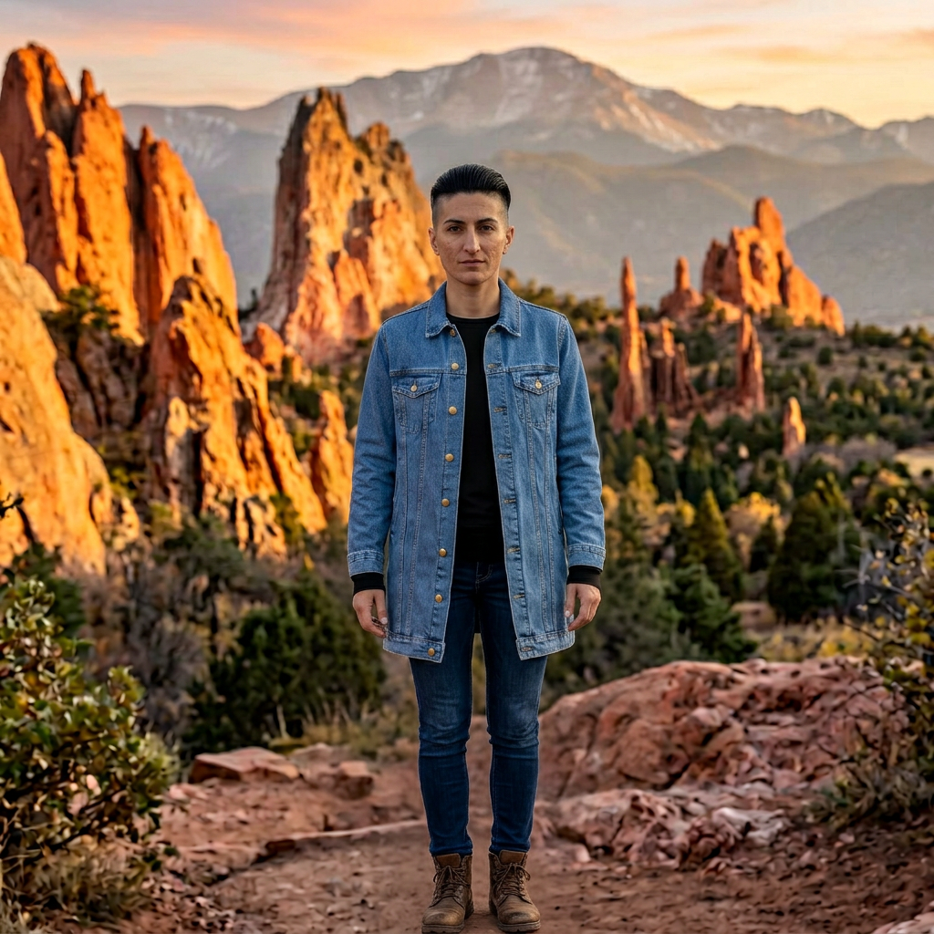 Colorado Springs Graphic Denim Jacket — Unisex Retro State Patch Colorado Denim Jacket