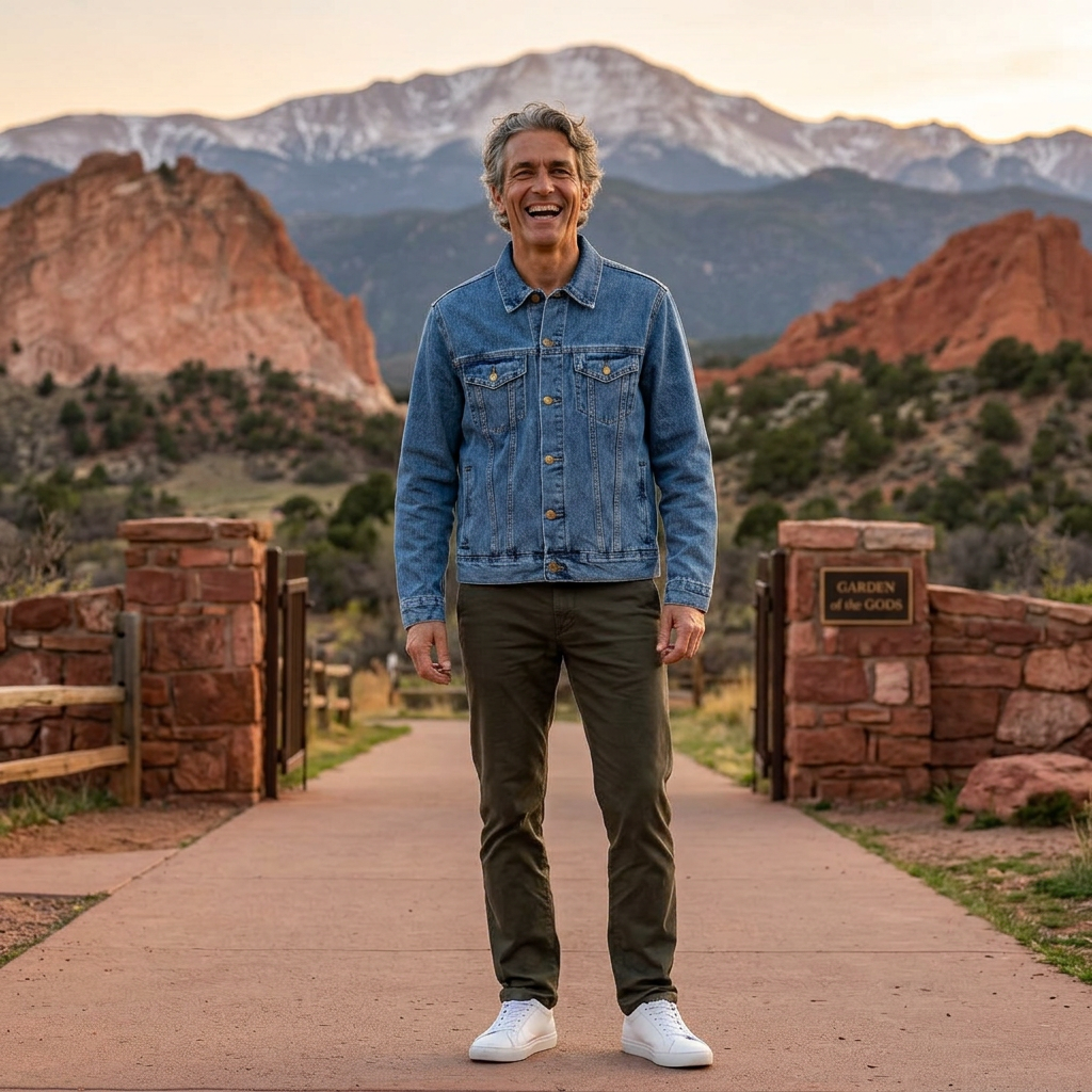 Colorado Springs Graphic Denim Jacket — Unisex Retro State Patch Colorado Denim Jacket
