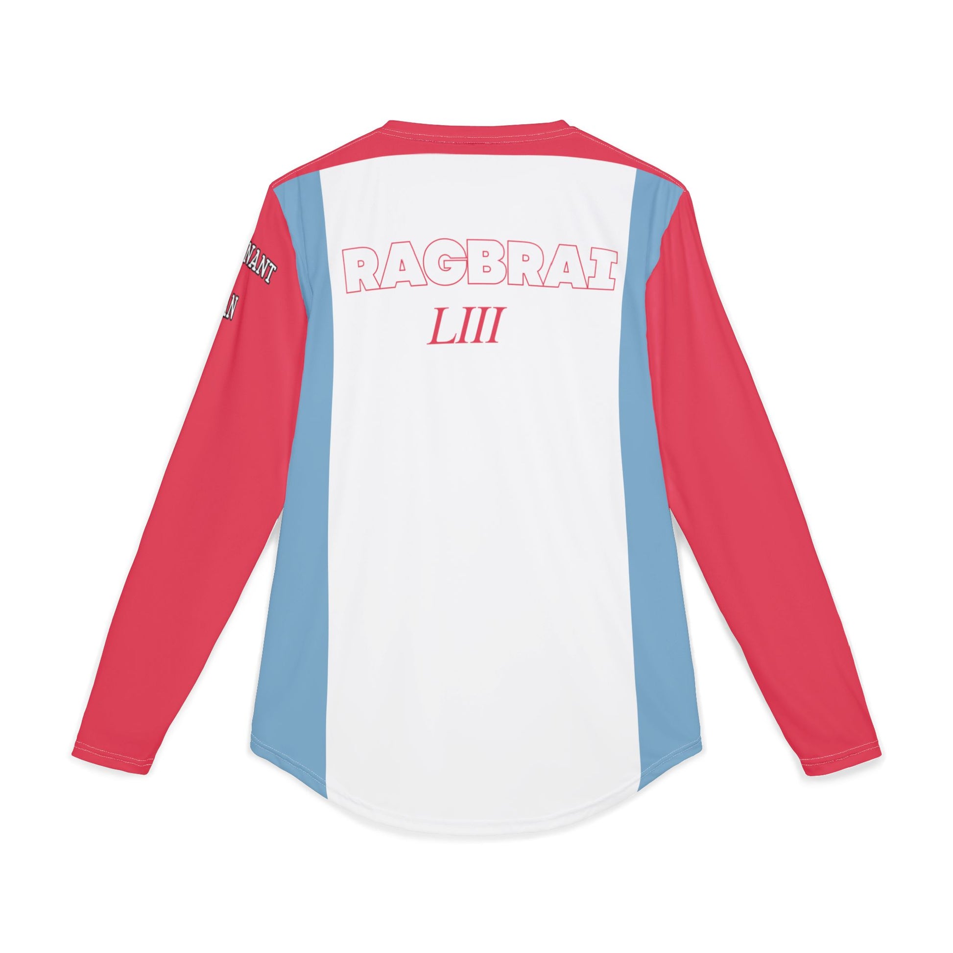 RAGBRAI LIII- Team Lt. DAN- Long Sleeve Lightweight Cycling Jersey Long Sleeve  — "Lt. Dan Cycling Co. Magic Legs" Long Sleeve UV Protection Shirt