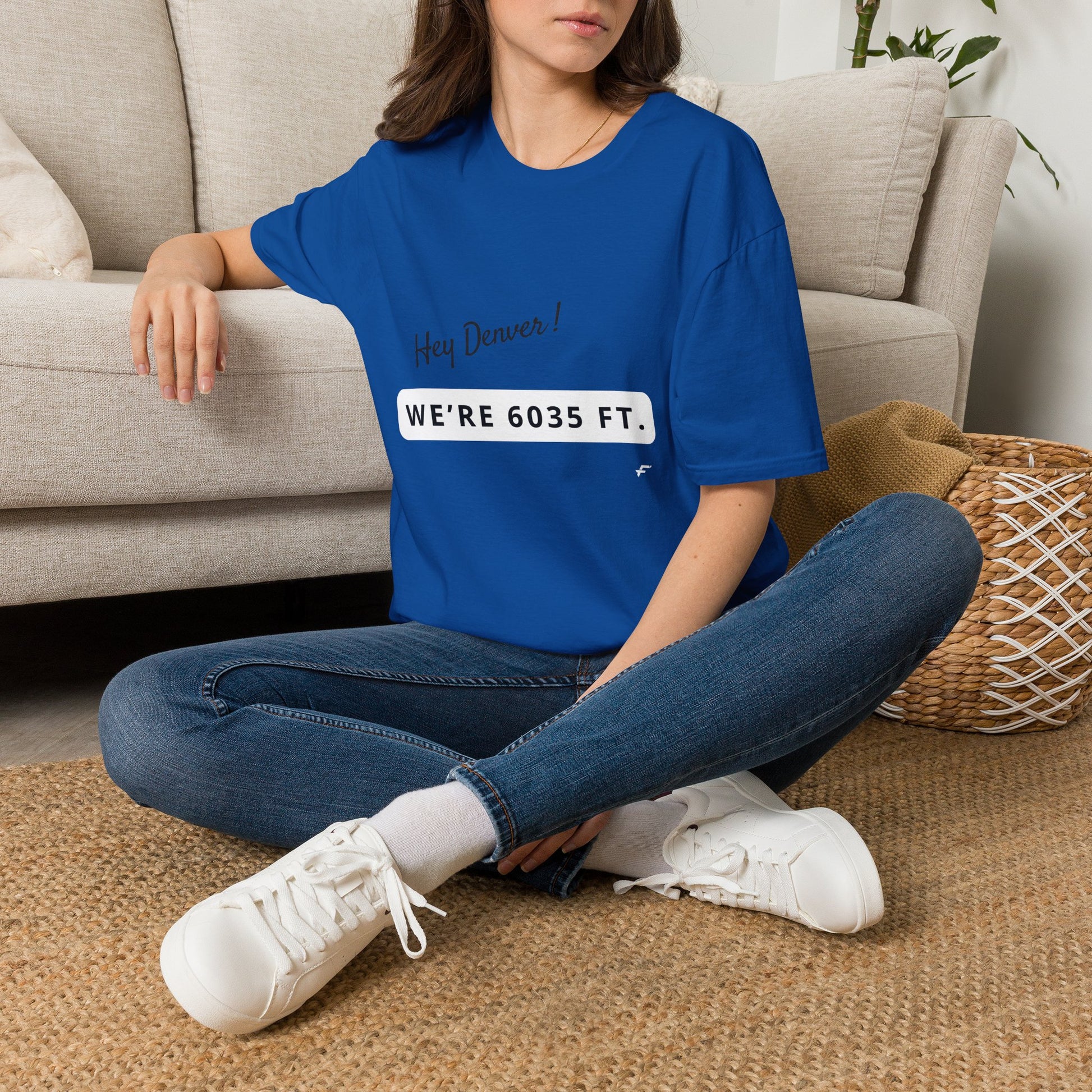 Funny Colorado Springs and Denver Elevation T-Shirt – "Hey Denver! We're 6035 ft." Colorado Springs City Pride Unisex Tee.