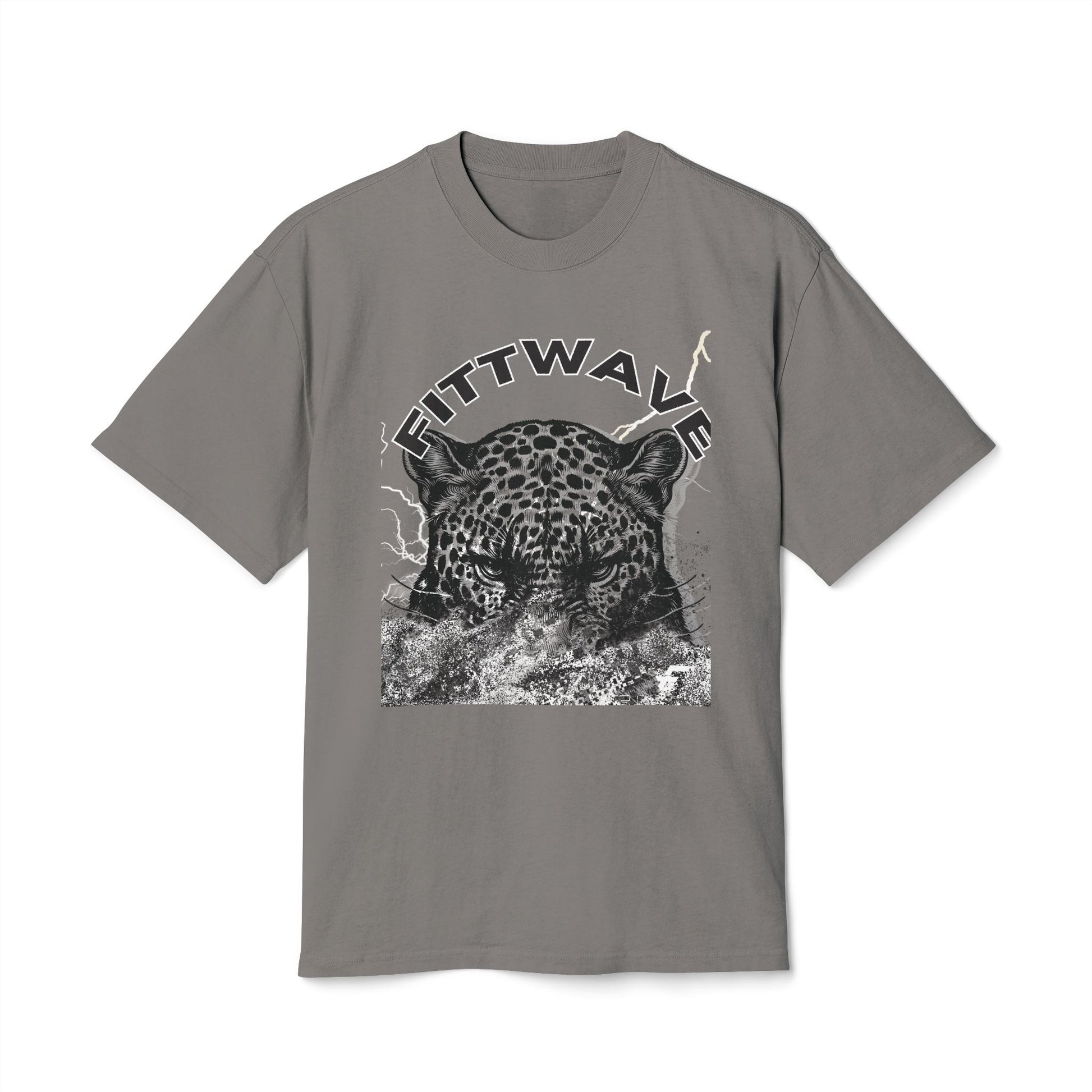 Fittwave- Faded Smoke Leopard Graphic Tee, Cool Casual Wear, Animal Print Shirt for Nature Lovers, Unique Gift for Gym Wear Relaxed Style Top