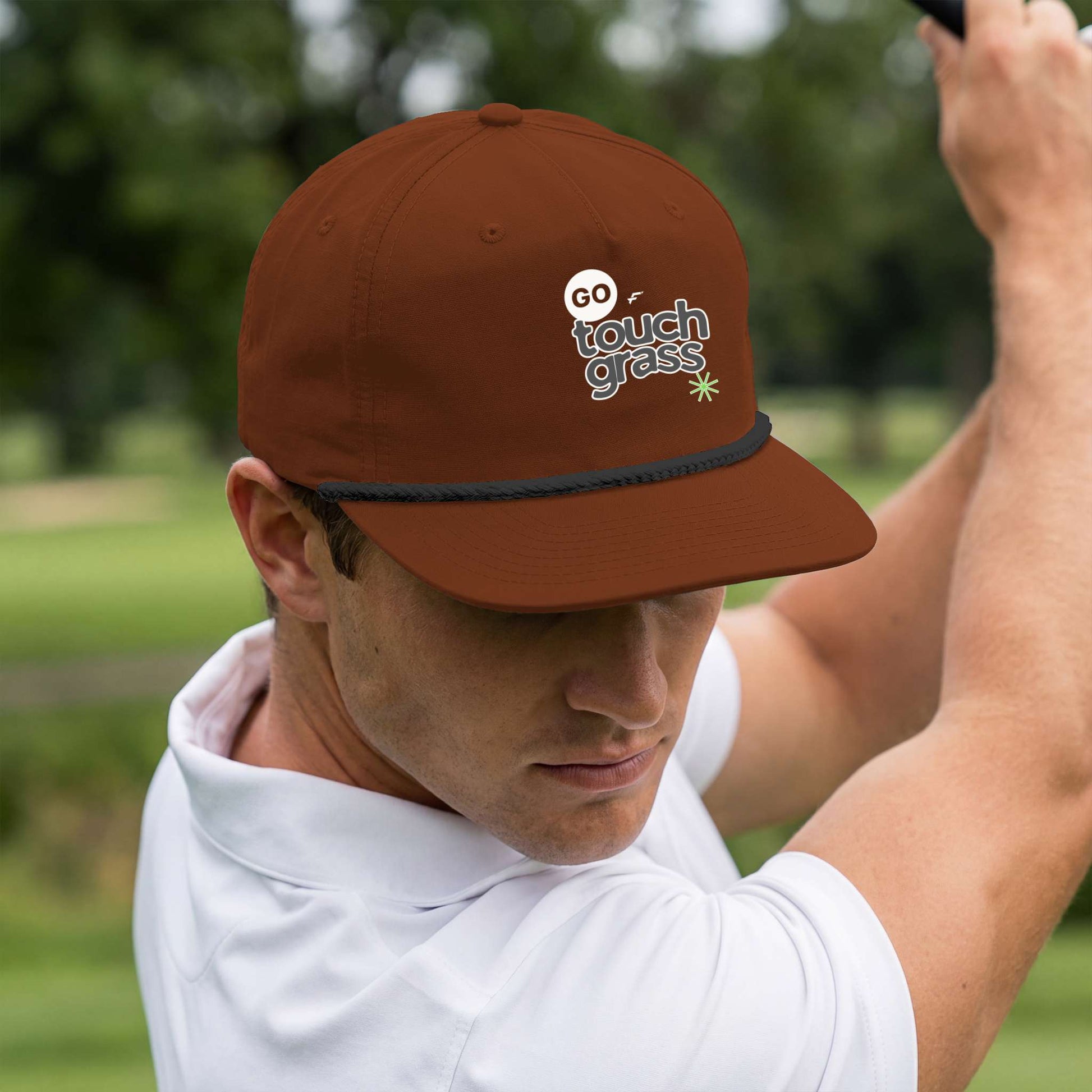 GO Touch Grass - Fittwave 5 panel Rope Hat