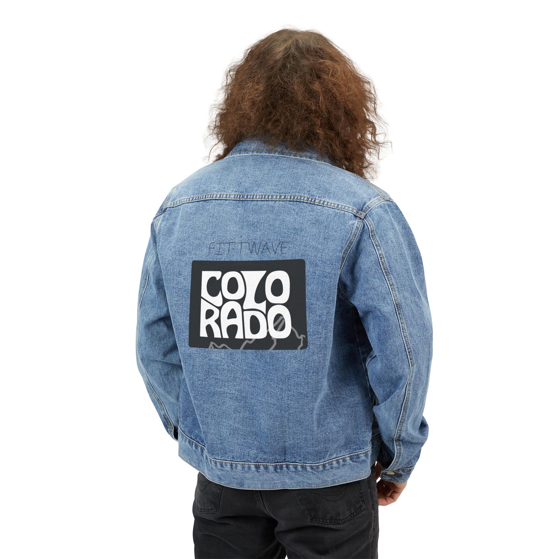 Colorado Springs Graphic Denim Jacket — Unisex Retro State Patch Colorado Denim Jacket