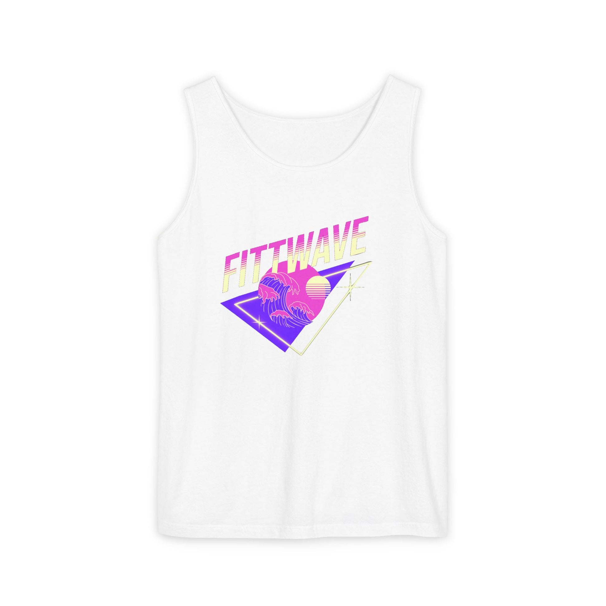 Fittwave Retro Vaporwave Tank Top — Uni-Sex 80s Sunset Palm Fitness Tee for Summer