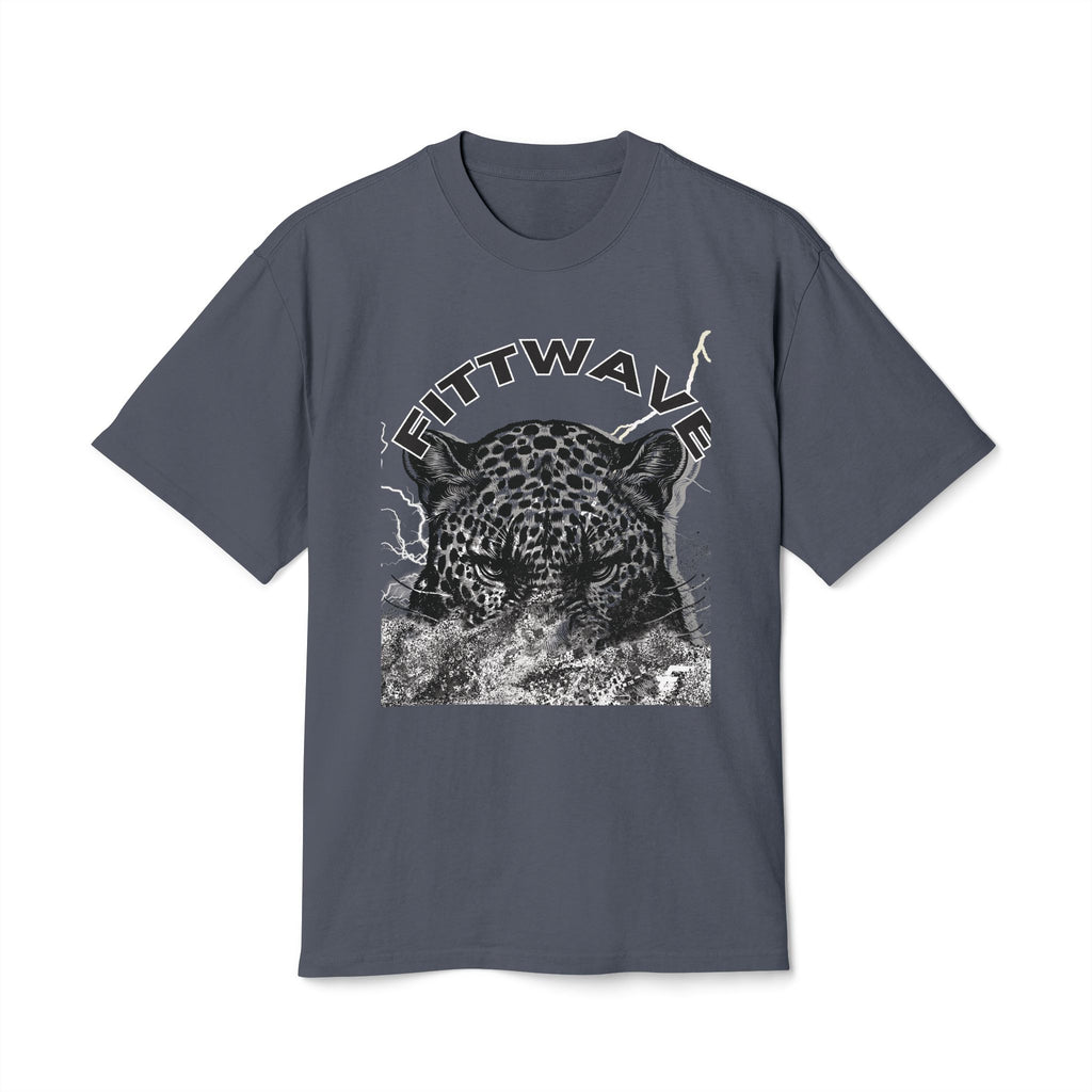 Fittwave- Faded Smoke Leopard Graphic Tee, Cool Casual Wear, Animal Print Shirt for Nature Lovers, Unique Gift for Gym Wear Relaxed Style Top