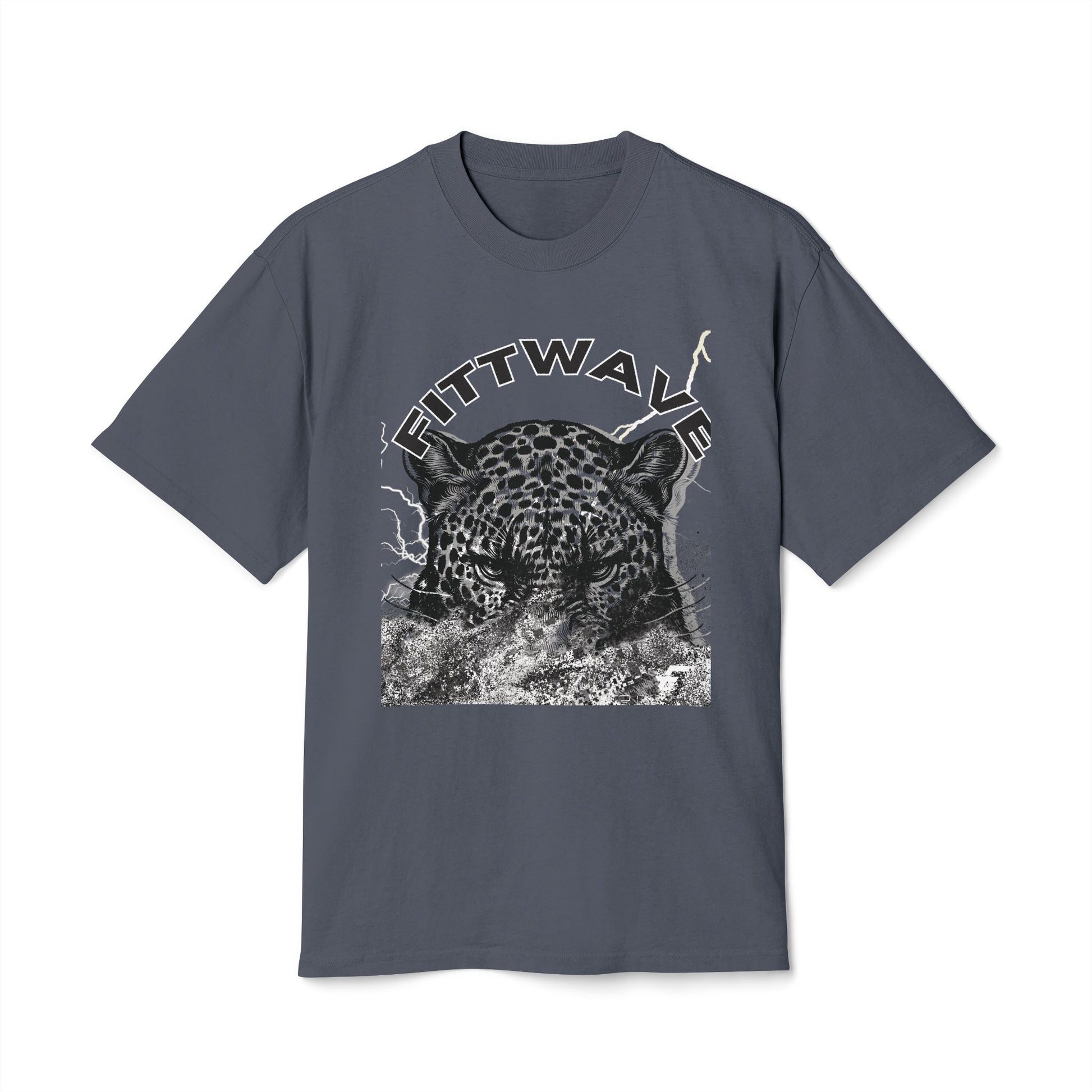 Fittwave- Faded Smoke Leopard Graphic Tee, Cool Casual Wear, Animal Print Shirt for Nature Lovers, Unique Gift for Gym Wear Relaxed Style Top
