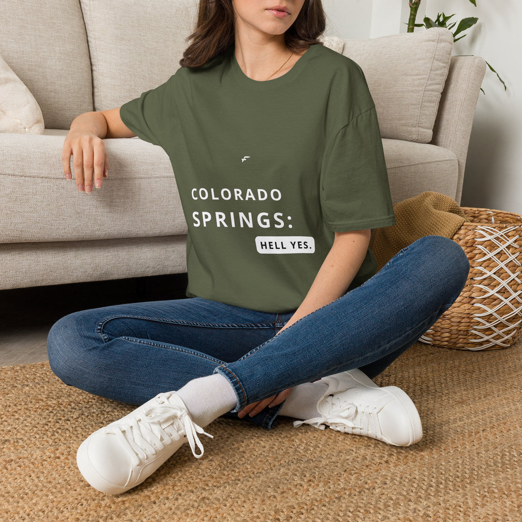 Colorado Springs -Hell Yes T‑Shirt  by Fittwave of Colorado Springs— State and City Pride Tee