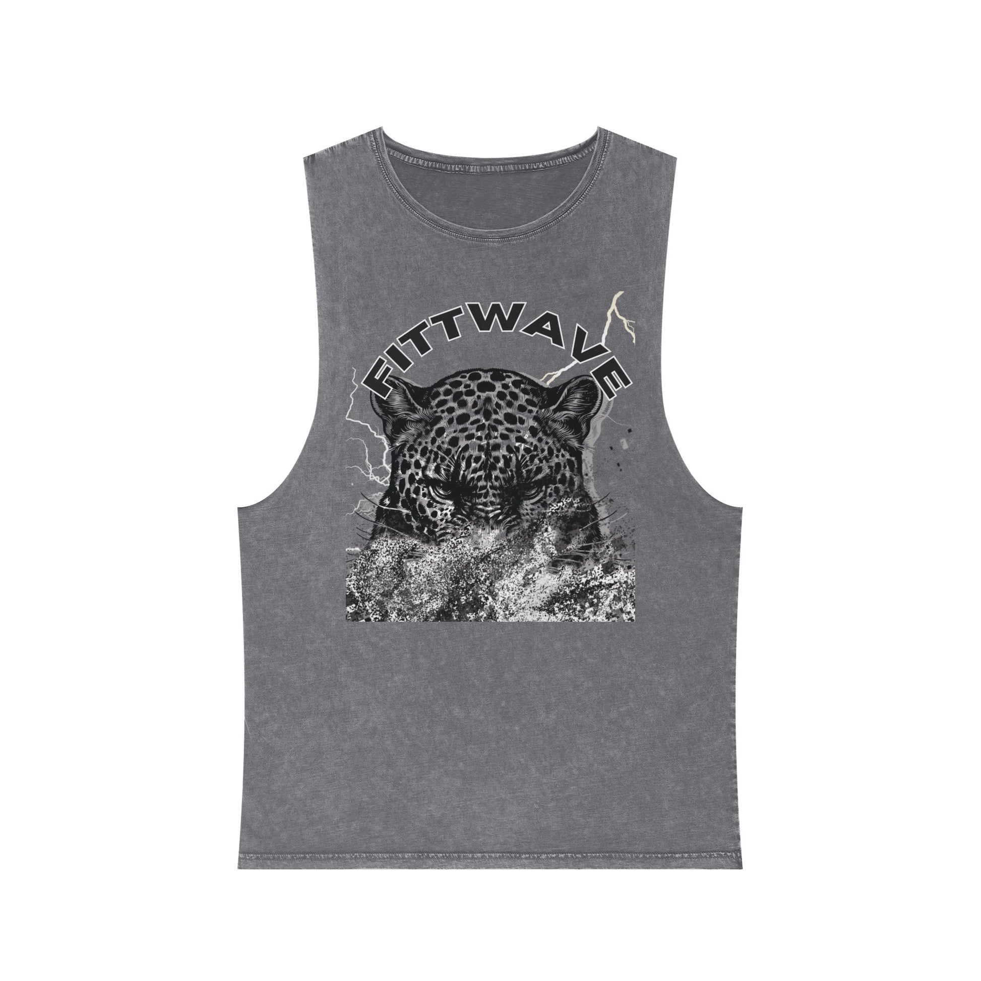 Fittwave- Cheetah Smoke Stonewash Tank Top, Fitted workout tank tops , Summer Outfit, Festival Apparel, Casual Wear, Fitness Tank, Fitted tank top crop
